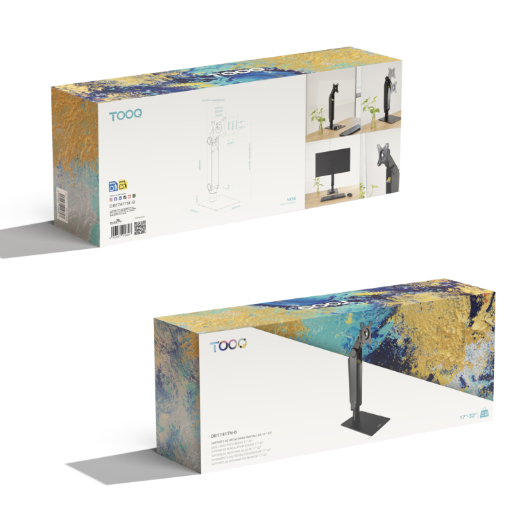 SOPORTE MESA TOOQ VESA HASTA 32" 100X100 MAX 8KG