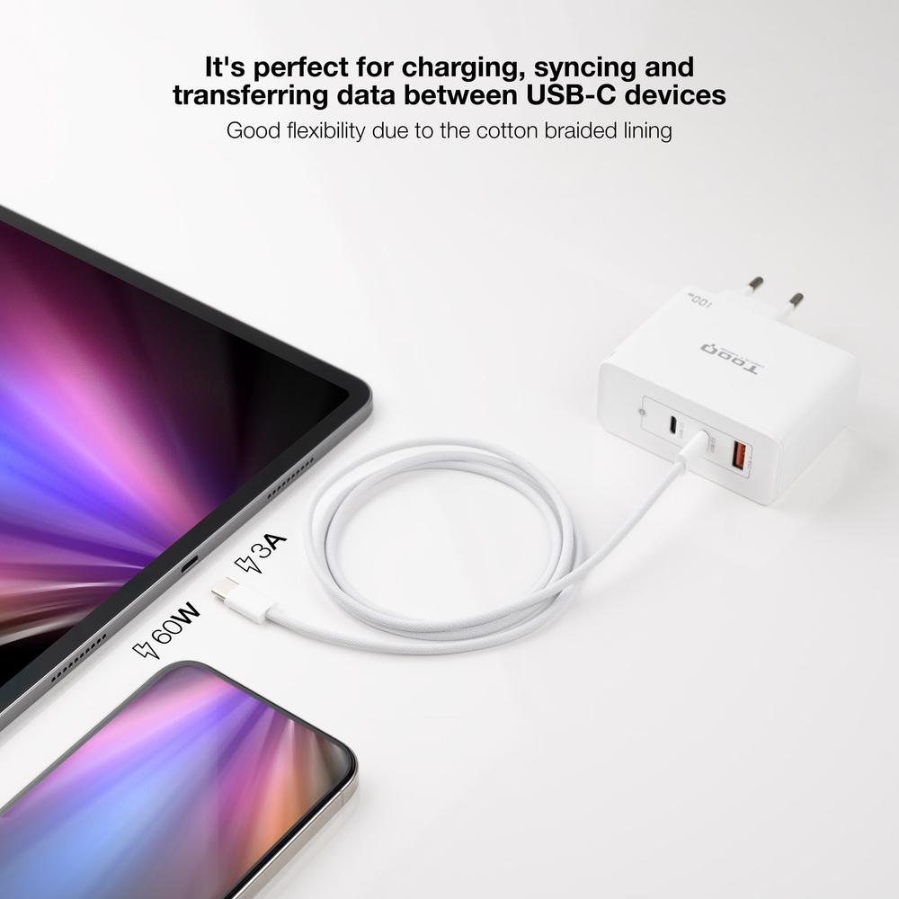 CABLE USB-C 2.0 NANOCABLE 60W USB-C/M-M, 1M
