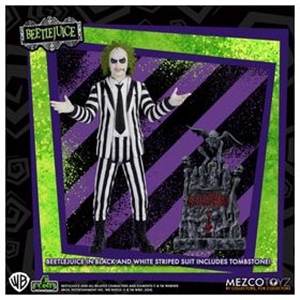 FIGURA MEZCO TOYZ BEETLEJUICE 5 POINTS BEETLEJUICE STRIPED SUITE 9.5CM