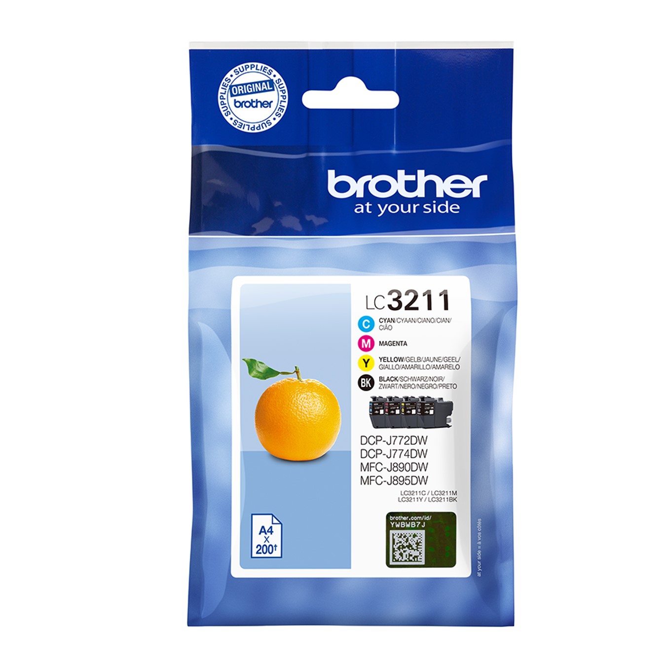 PACK CARTUCHOS TINTA BROTHER LC3211VAL NEGRO CIAN MAGENTA AMARILLO 200 PAGINAS CADA UNO