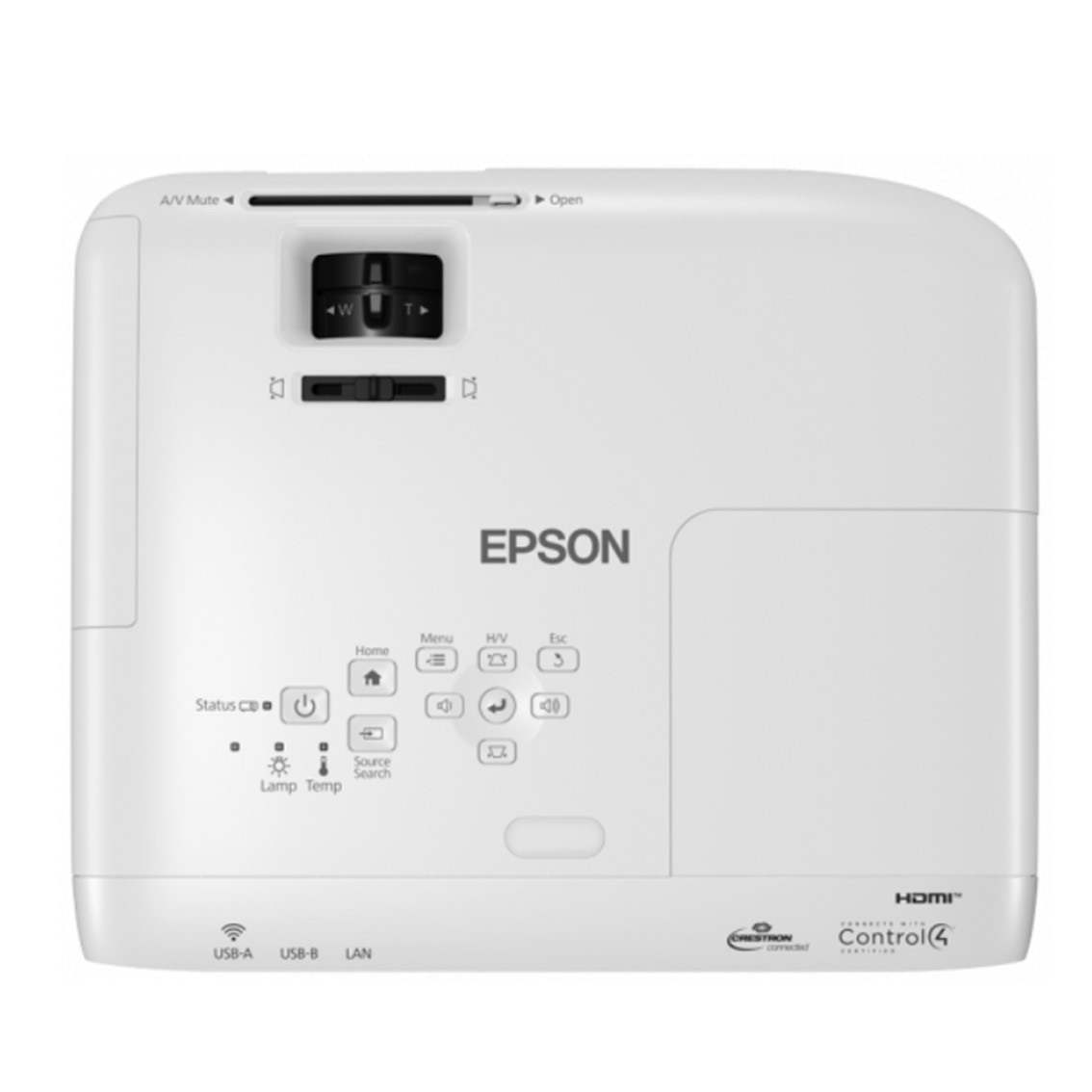 PROYECTOR EPSON EB-W49 3LCD/ 3800 LUMENS/ WXGA/ HDMI/ USB/ RED/ WIFI OPCIONAL