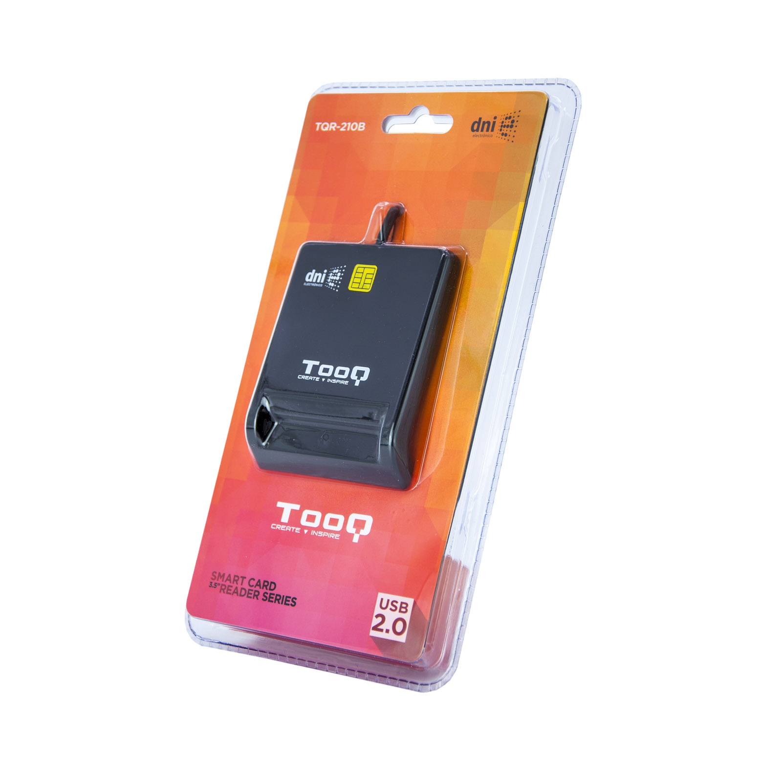 LECTOR DE TARJETAS DNI TOOQ TQR-210B USB 2.0 NEGRO