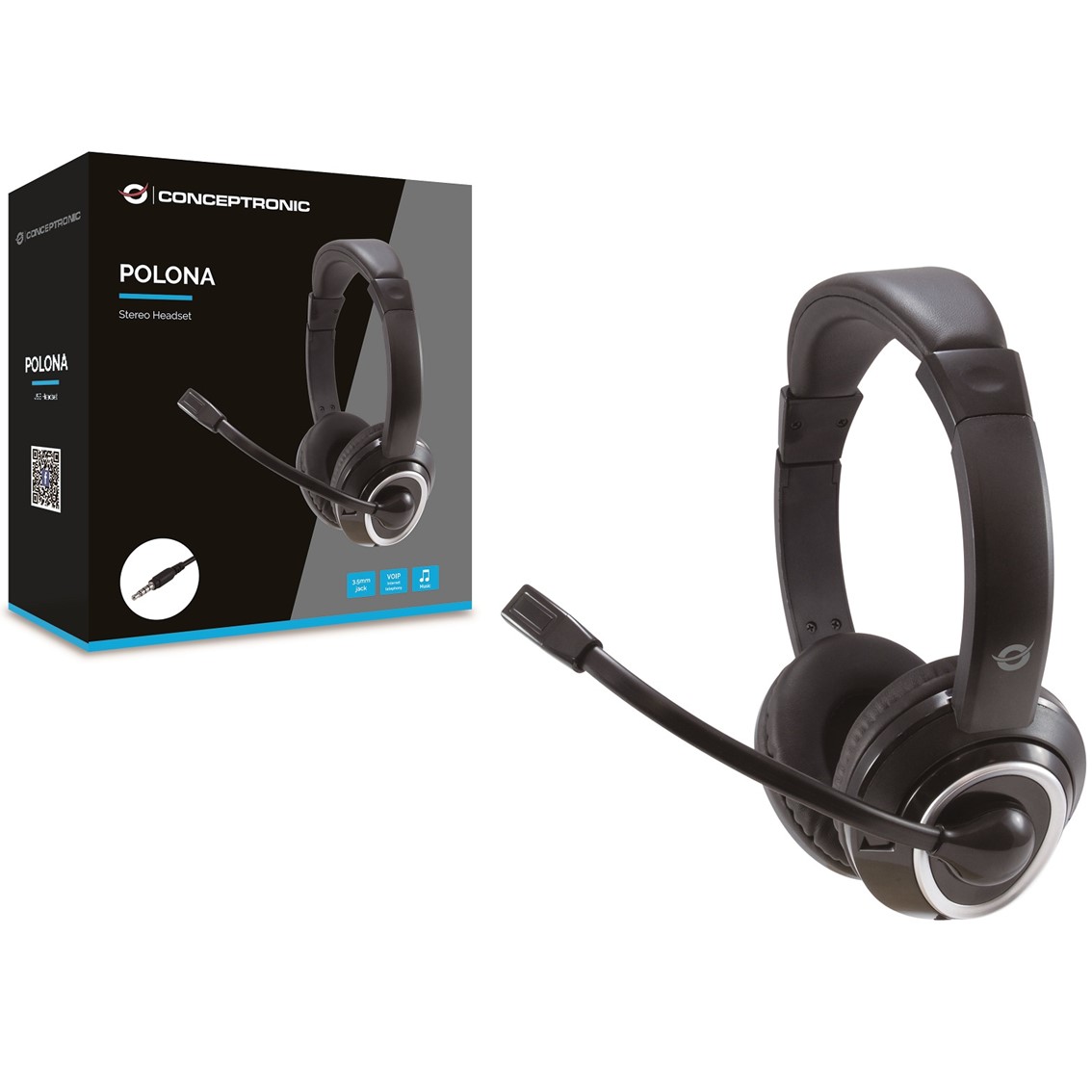 AURICULAR CONCEPTRONIC POLONA02B / JACK 3.5MM / MICROFONO / CONTROL VOLUMEN