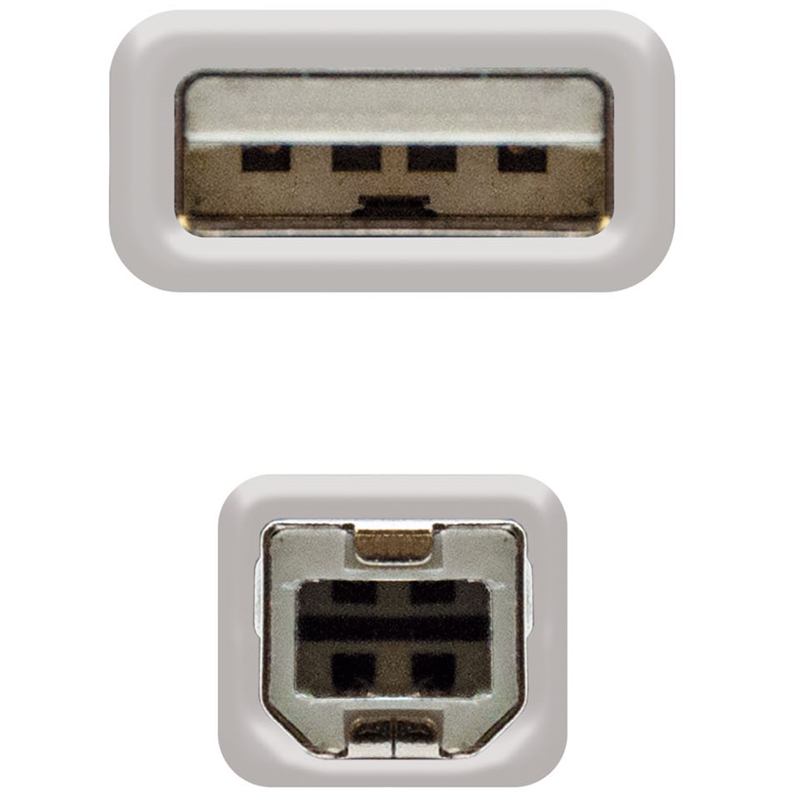CABLE IMPRESORA NANOCABLE CONVERSOR USB-A A USB-B MACHO-MACHO BEIGE 1.8M