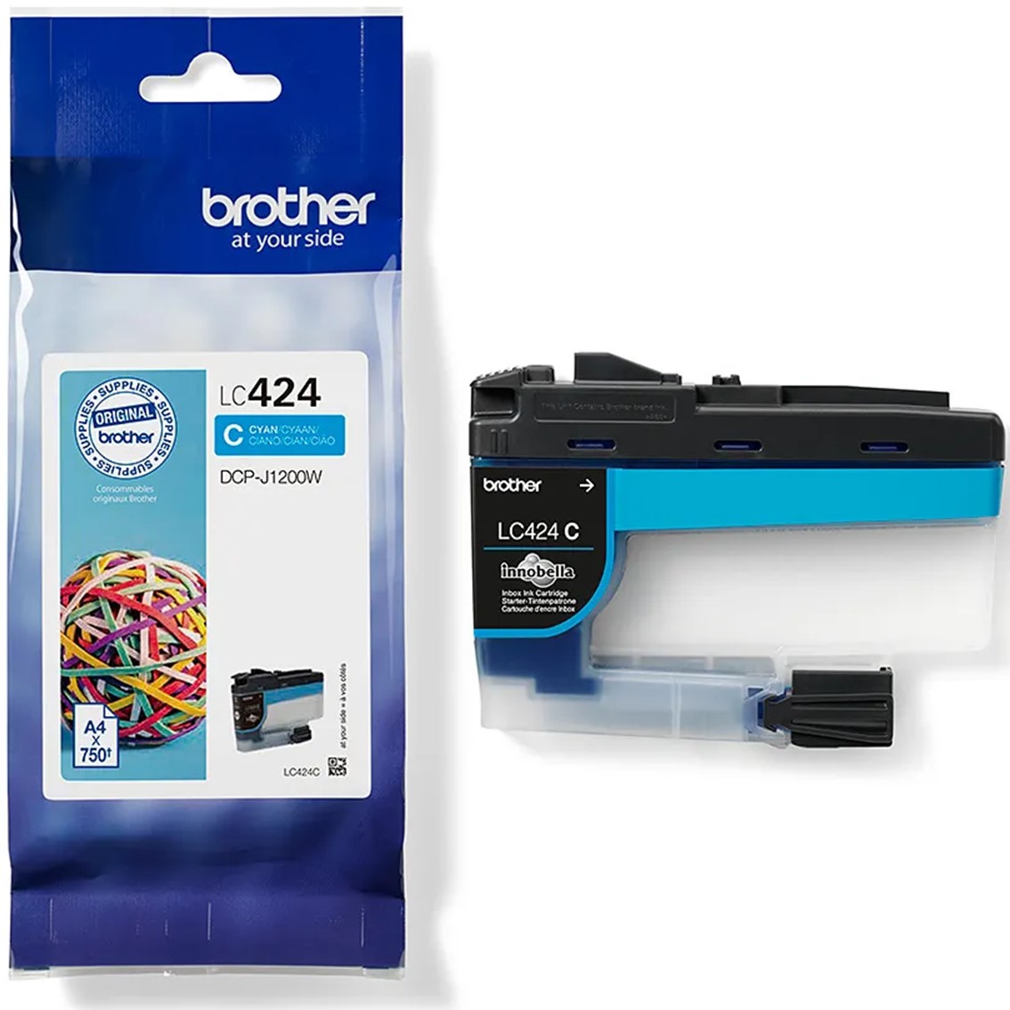 CARTUCHO TINTA BROTHER LC424C CIAN 750 PAGINAS