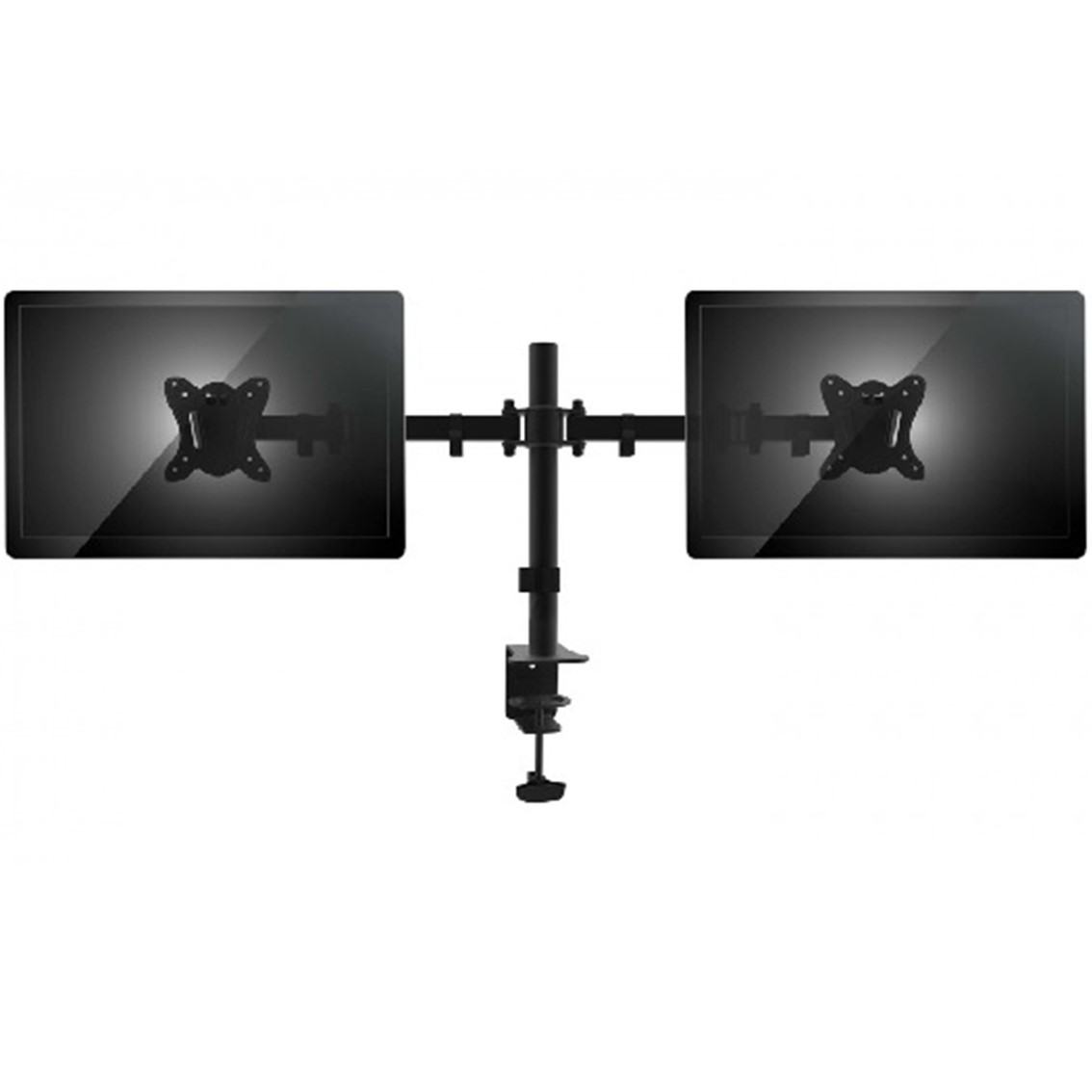SOPORTE PANTALLA EQUIP PARA MESA DOS BRAZOS 2 PANTALLAS 13"-27" DE BRAZO INCLINABLE Y GIRATORIO 360º MAX. VESA 100X100 HATA 8KG