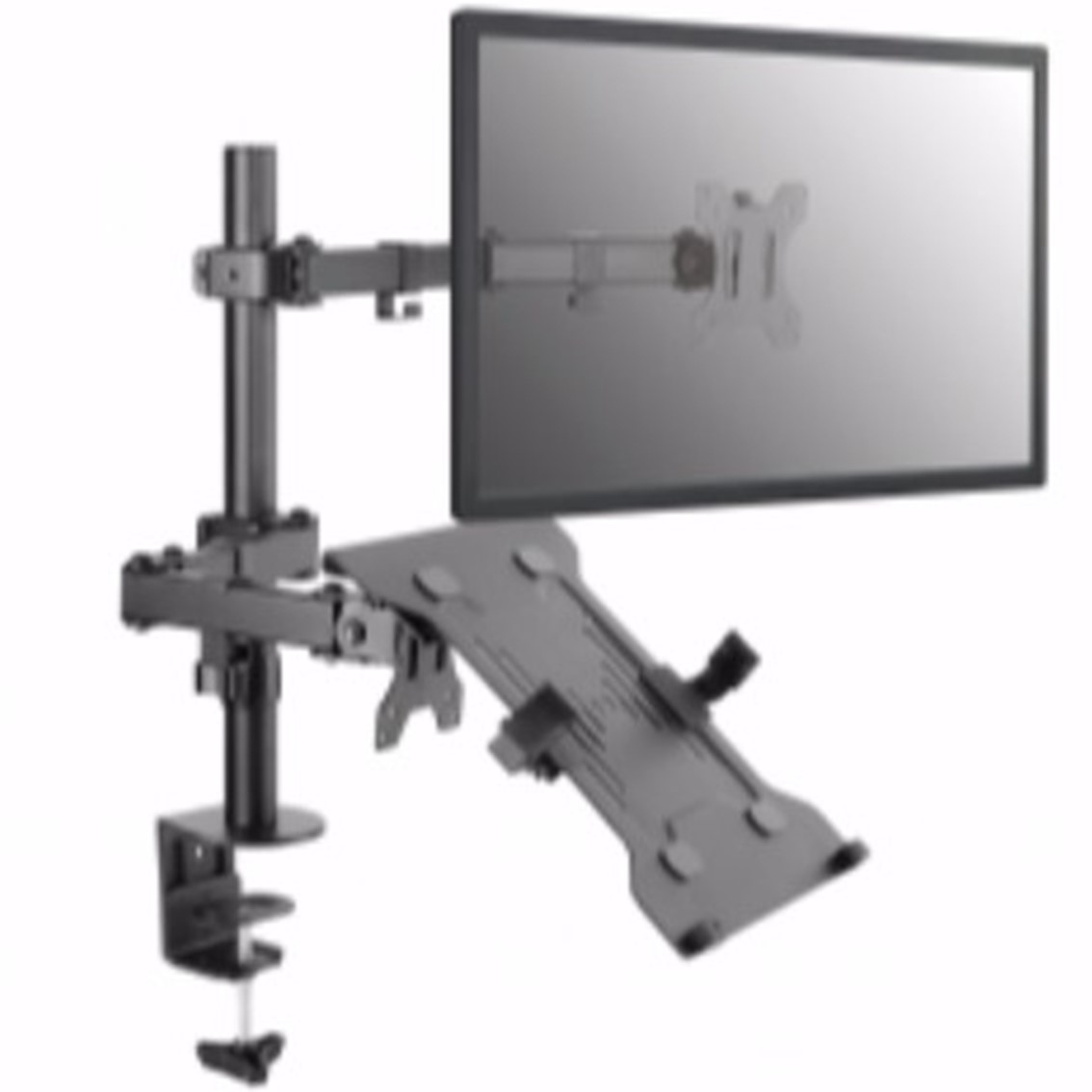 SOPORTE EQUIP PANTALLA MESA 13"-32" DOBLE BRAZO 2 MONITORES o 1 MONITOR + 1 PORTATIL (BRACKET PARA PORTATIL INCL) VESA STANDARD HASTA 8KG
