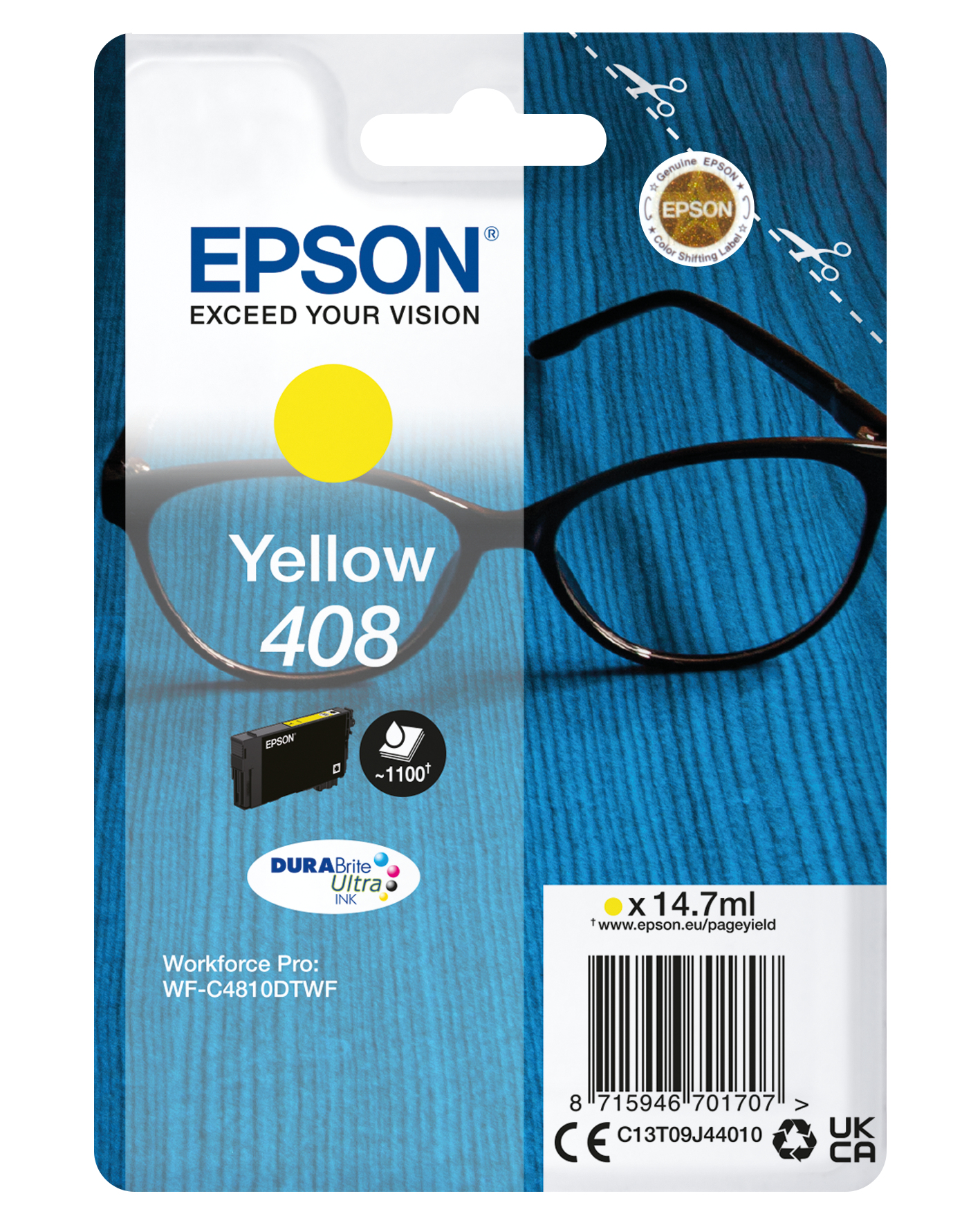 CARTUCHO TINTA EPSON 408 AMARILLO DURABRITE ULTRA INK