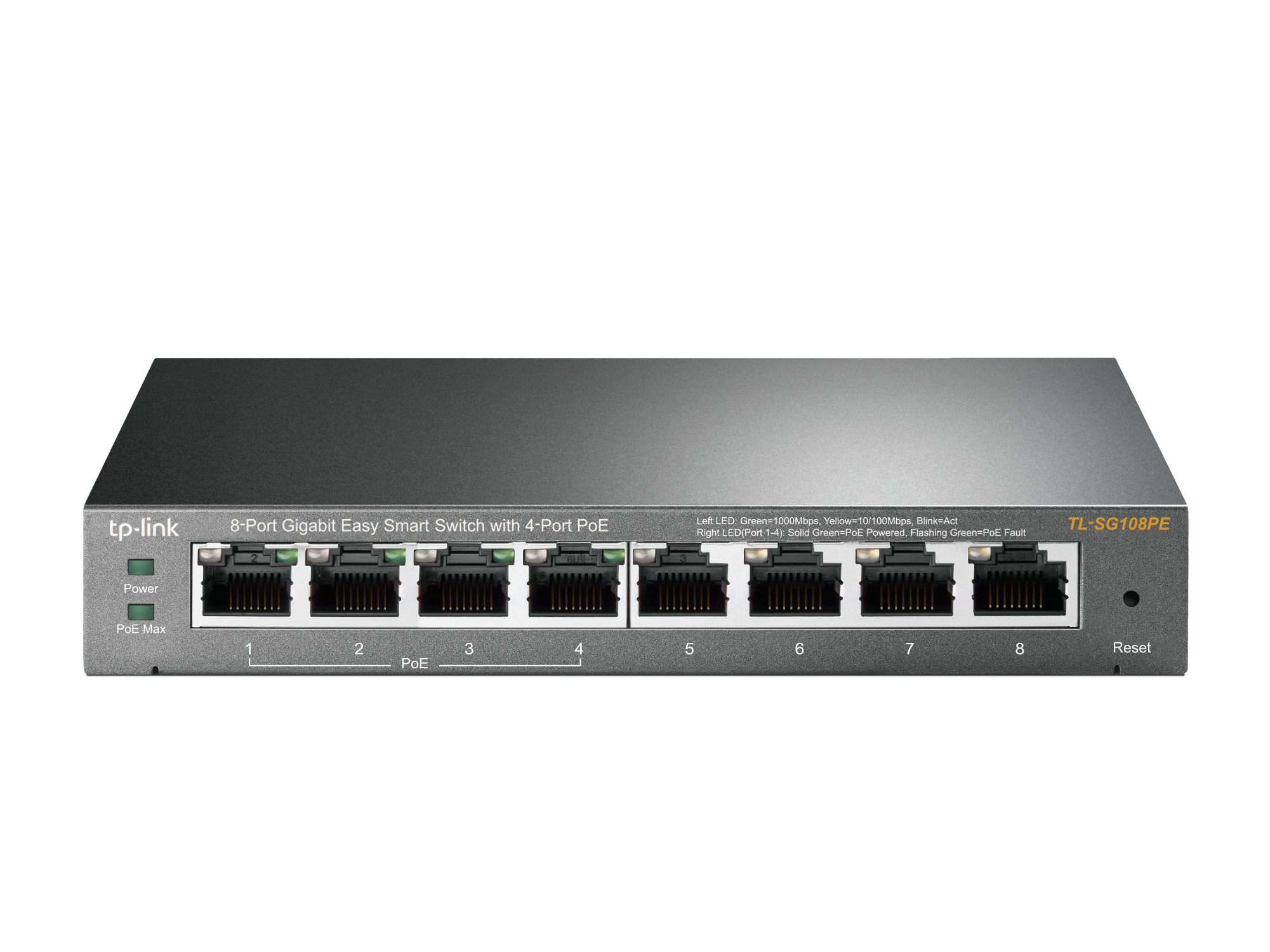 SWITCH 8 PUERTOS TP-LINK TL-SG108PE EASY SMART 10/100/1000 4 PUERTOS POE