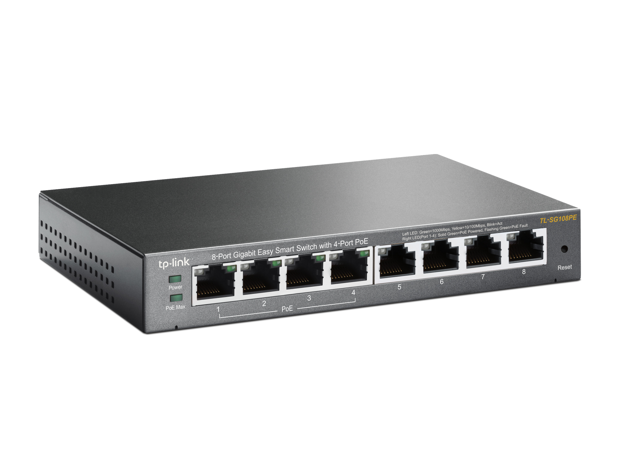 SWITCH 8 PUERTOS TP-LINK TL-SG108PE EASY SMART 10/100/1000 4 PUERTOS POE