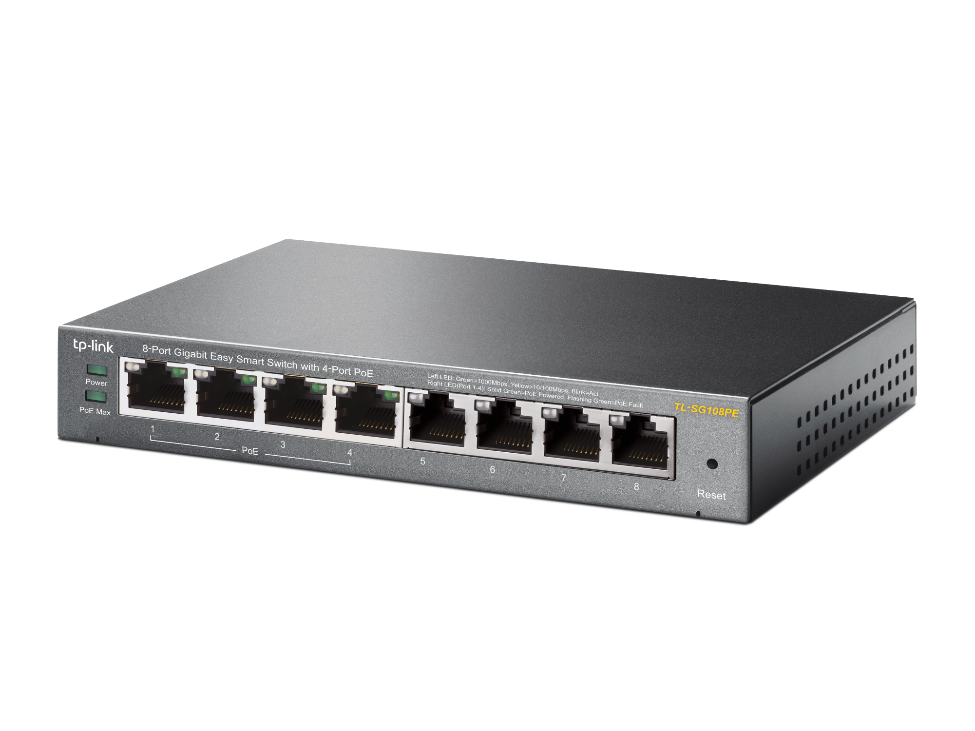 SWITCH 8 PUERTOS TP-LINK TL-SG108PE EASY SMART 10/100/1000 4 PUERTOS POE
