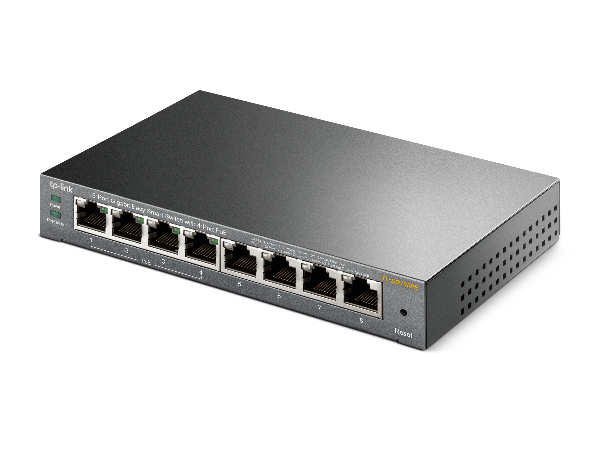 SWITCH 8 PUERTOS TP-LINK TL-SG108PE EASY SMART 10/100/1000 4 PUERTOS POE