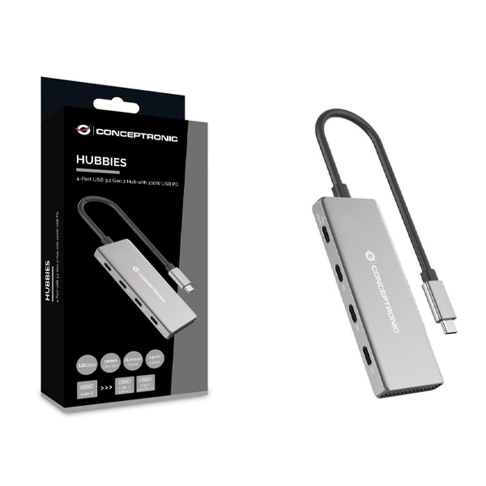 HUB USB TIPO C CONCEPTRONIC HUBBIES16G 4 PUERTOS