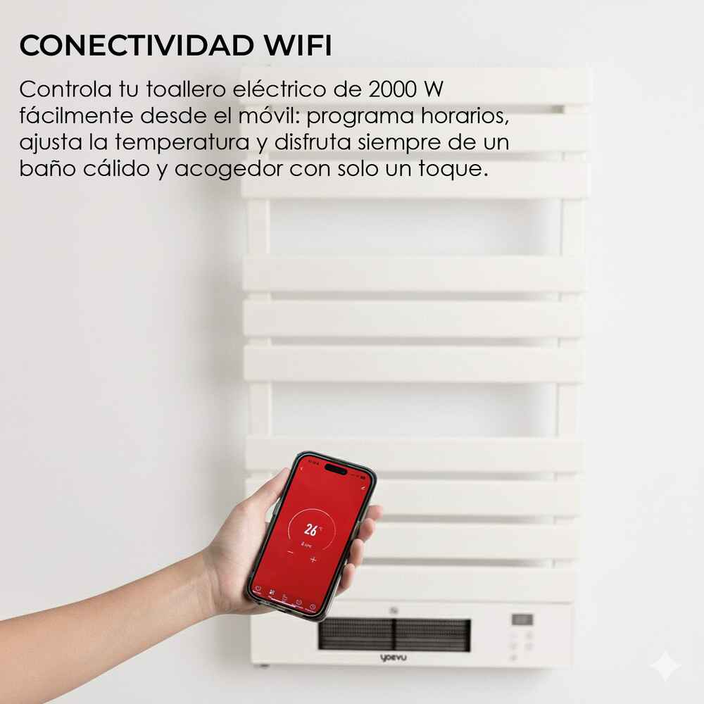 YOEVU - Radiador toallero eléctrico con calefactor 500/1500W Blanco