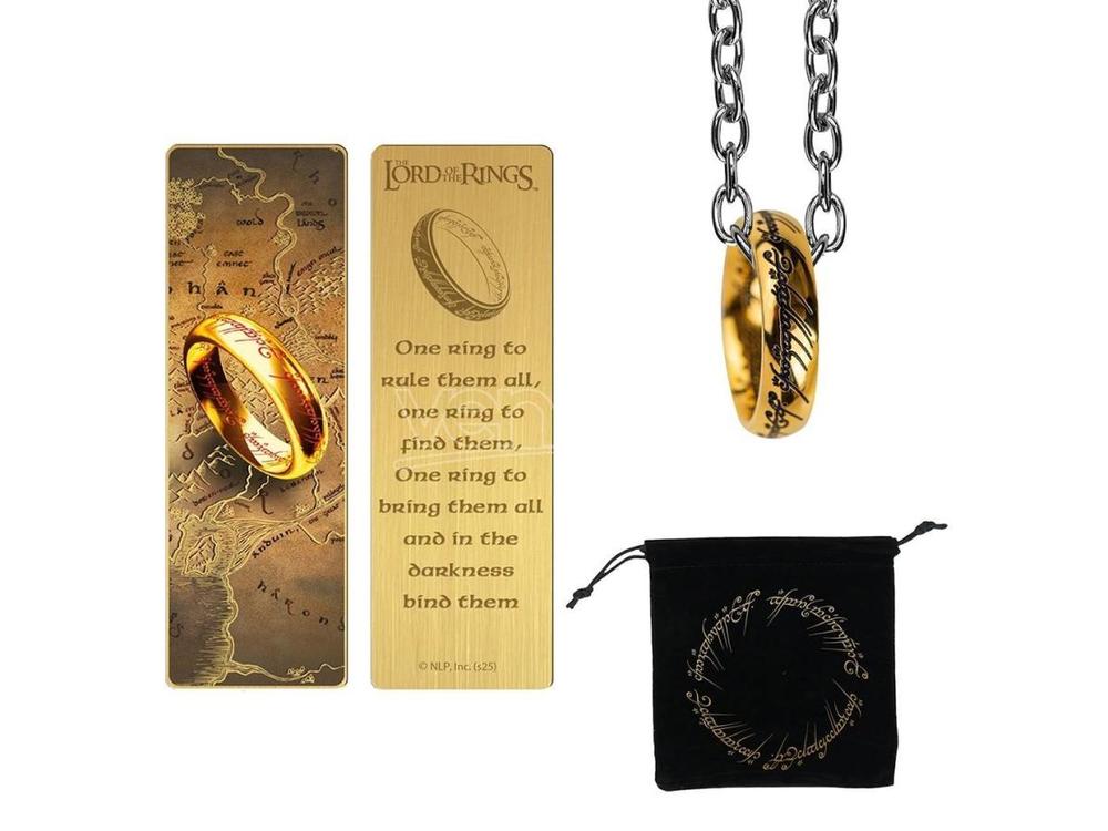 PACK REGALO CINEREPLICAS EL SEÑOR DE LOS ANILLOS MARCAPAGINAS METAL Y ANILLO ÚNICO