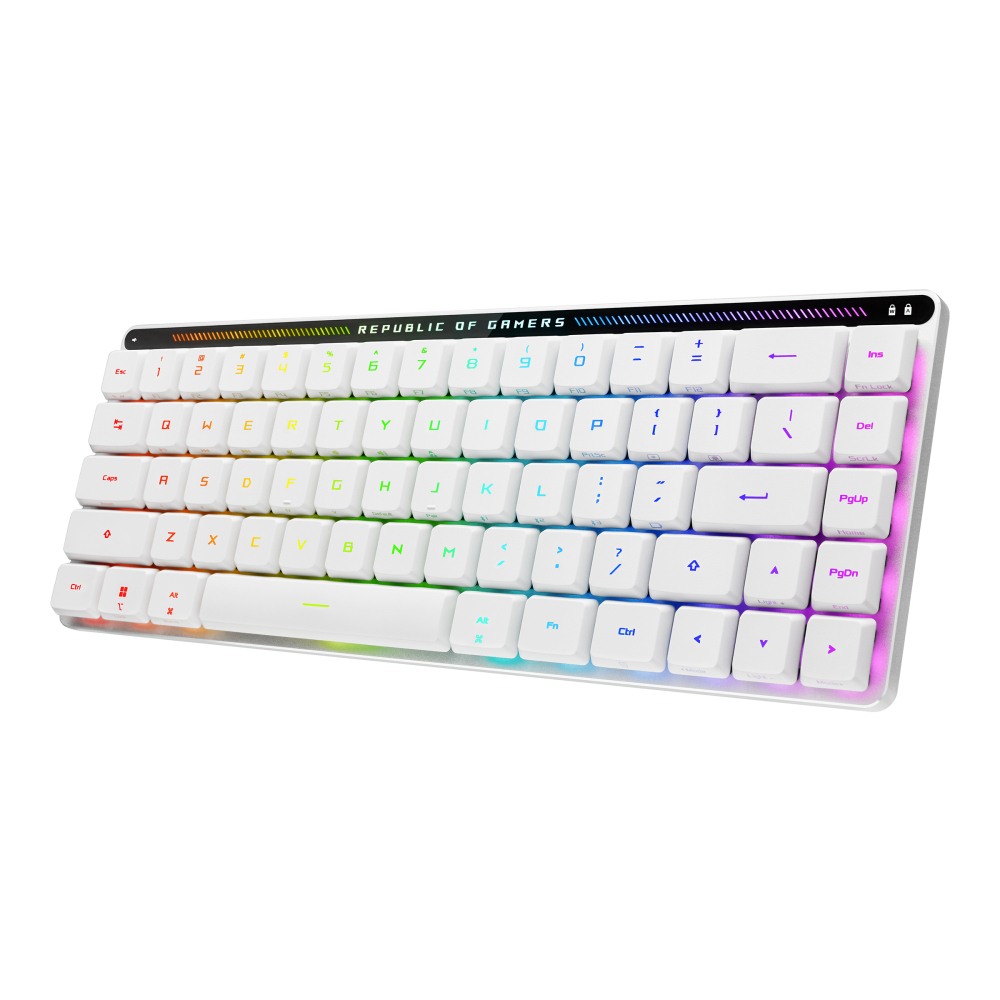 TECLADO GAMING ASUS ROG FALCHION RX LOW PROFILE INALAMBRICO RGB BLANCO