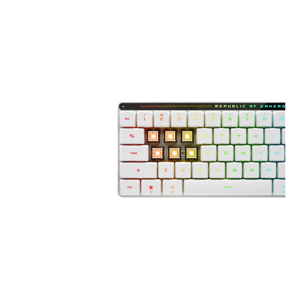 TECLADO GAMING ASUS ROG FALCHION RX LOW PROFILE INALAMBRICO RGB BLANCO