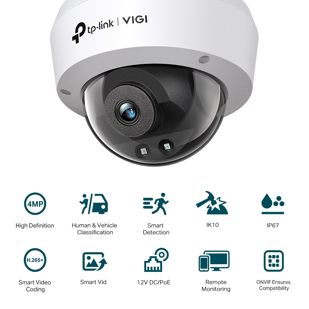 CAMARA DE SEGURIDAD WIFI TP-LINK VIGI C240i (2.8MM) 2K IP67