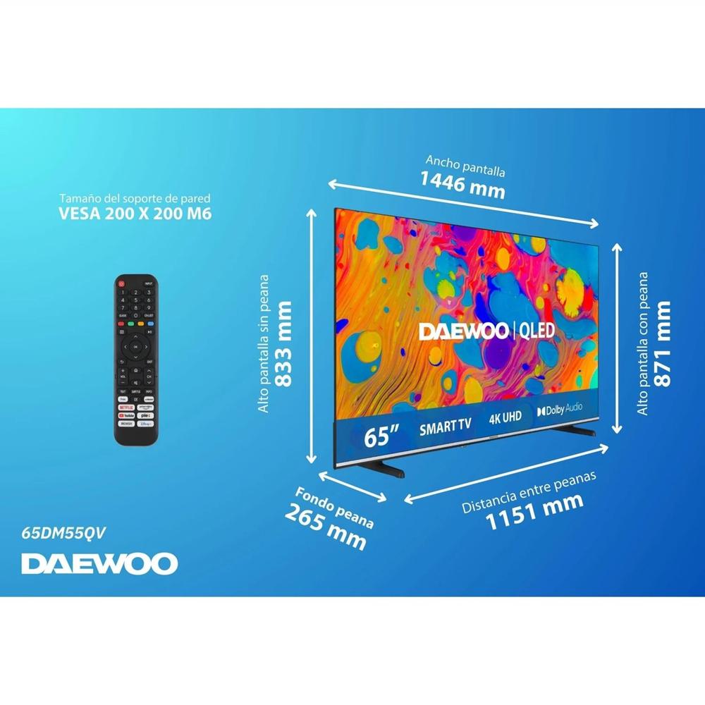 TV DAEWOO 65" QLED 4K UHD / 65DM55QV / SMART TV