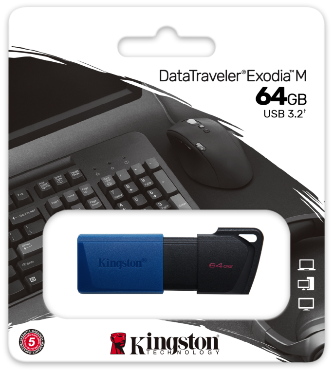 Kingston Technology DataTraveler 64GB USB3.2 Gen 1 Exodia M (Negro + Azul)