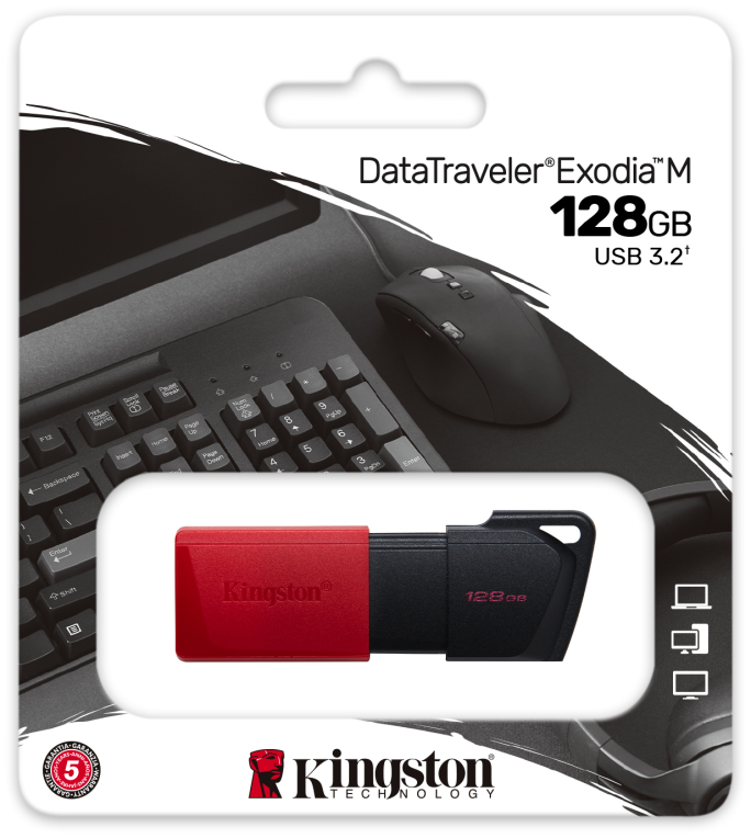 Kingston Technology DataTraveler 128GB USB3.2 Gen1 Exodia M (Negro + Rojo)