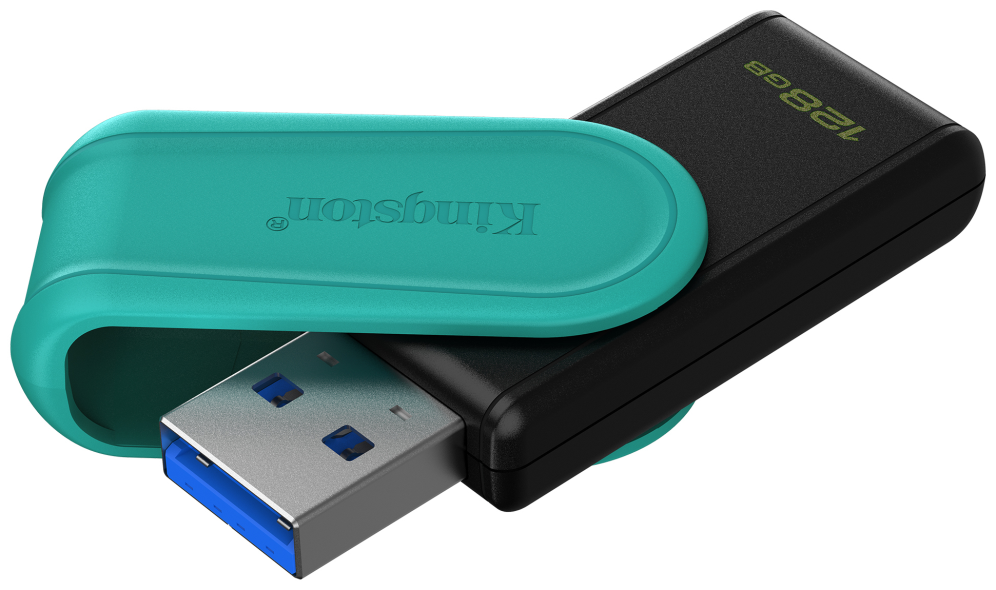 Kingston Technology DataTraveler 128GB Portable USB 3.2 Gen 1 Exodia S (Black/Turquoise)