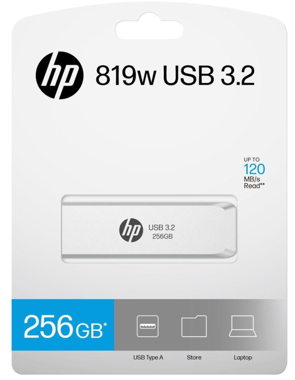 HP HPFD819W-A-256 unidad flash USB 256 GB USB tipo A 3.2 Gen 2 (3.1 Gen 2) Plata