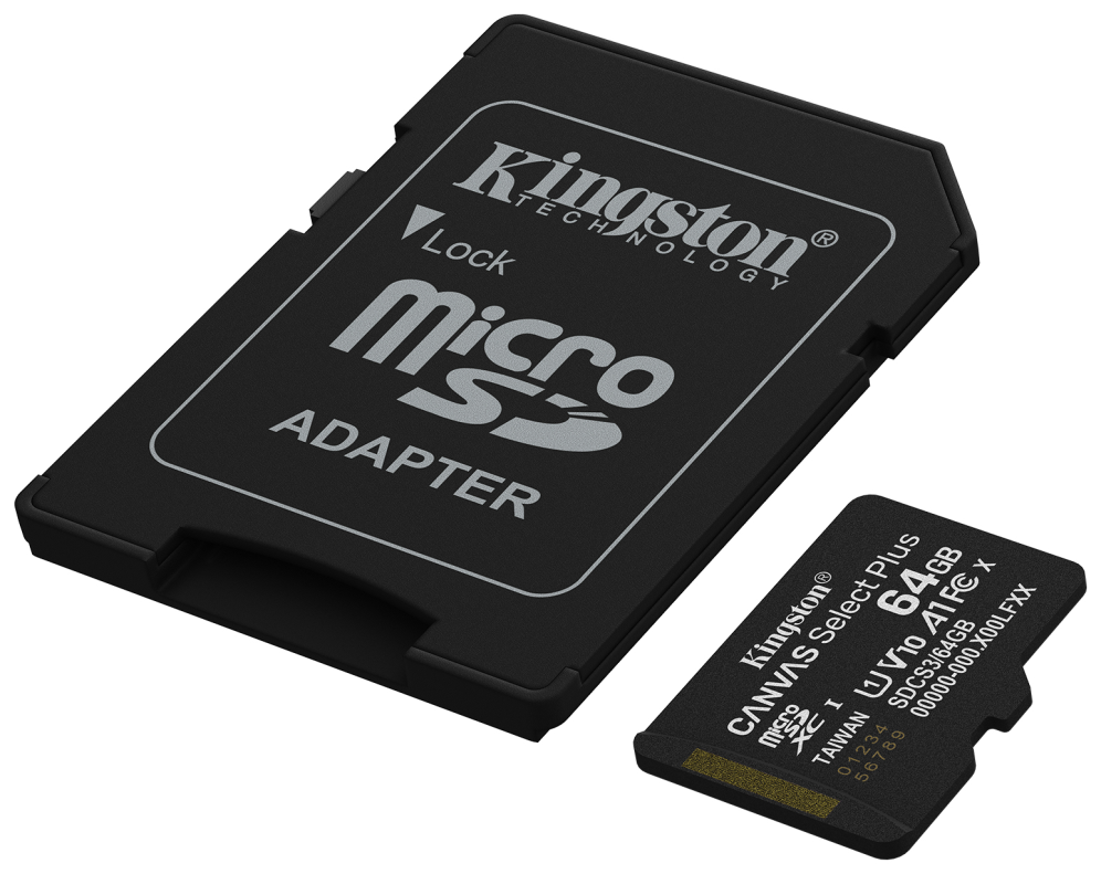 Kingston Technology 64GB microSDXC Canvas Select Plus Gen3 100MB/s A1 (Incluye adaptador de SD)