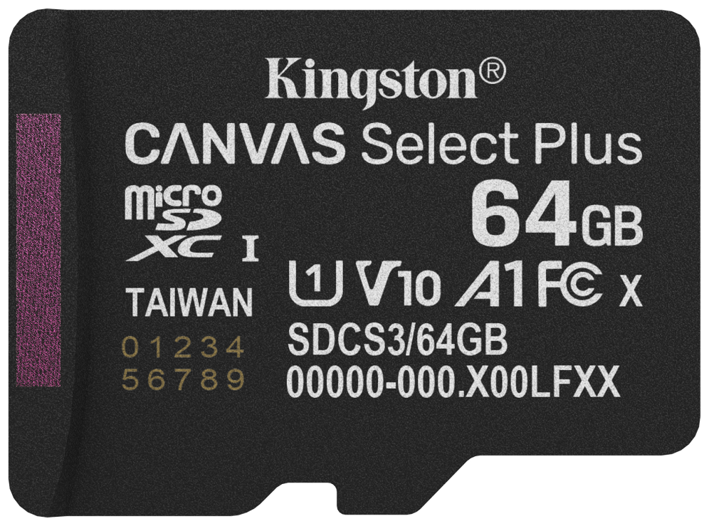 Kingston Technology 64GB microSDXC Canvas Select Plus Gen3 100MB/s A1 (Incluye adaptador de SD)