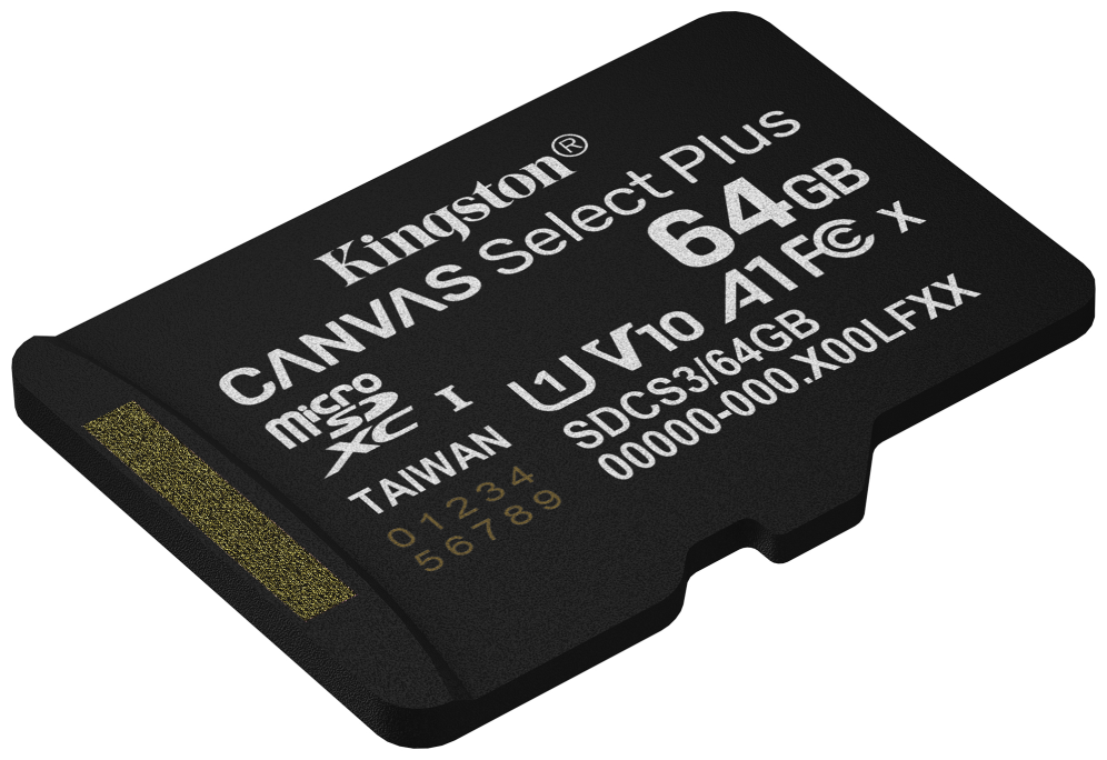 Kingston Technology 64GB microSDXC Canvas Select Plus Gen3 100MB/s A1 (Incluye adaptador de SD)