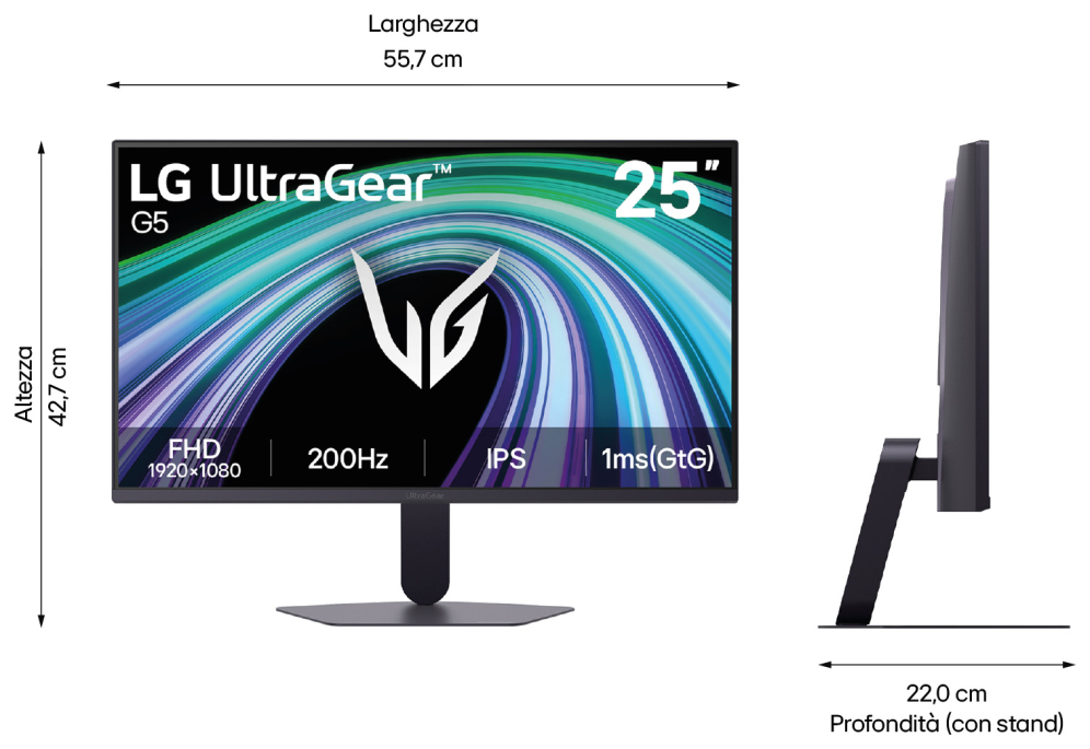 LG 25G523B-B pantalla para PC 62 cm (24.4") 1920 x 1080 Pixeles Full HD LCD Negro