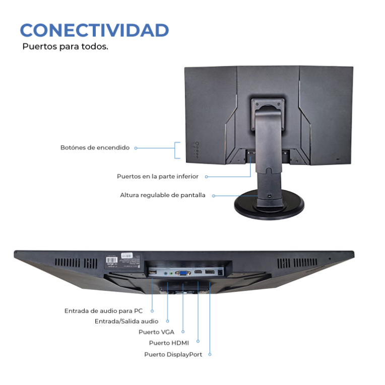 PUNTO INFORMÁTICO PiP2700V pantalla para PC 68,6 cm (27") 1920 x 1080 Pixeles Full HD LED Negro