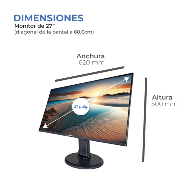 PUNTO INFORMÁTICO PiP2700V pantalla para PC 68,6 cm (27") 1920 x 1080 Pixeles Full HD LED Negro