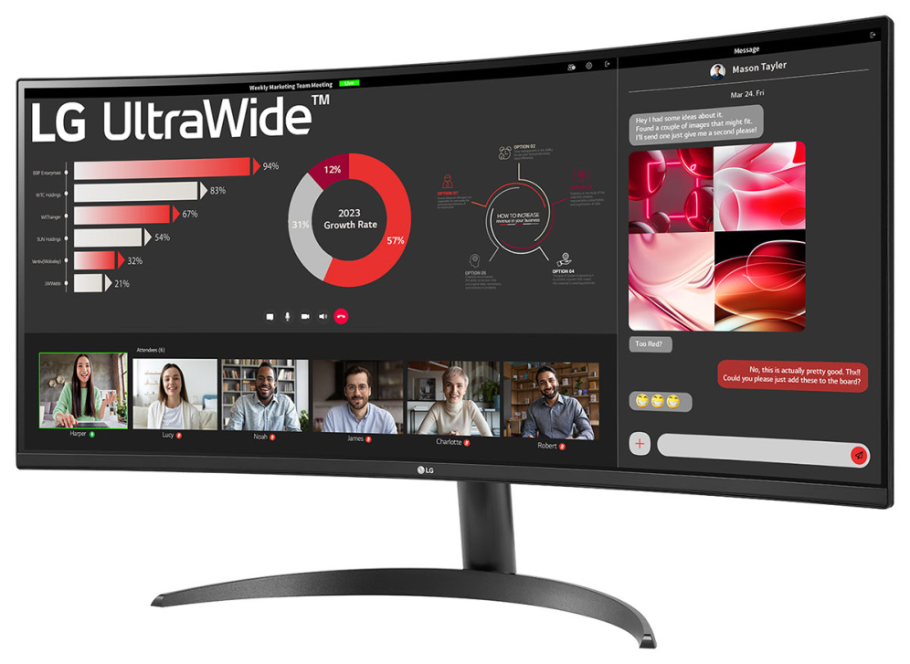 LG 34WR50QK-B pantalla para PC 86,4 cm (34") 3440 x 1440 Pixeles Wide Quad HD Negro
