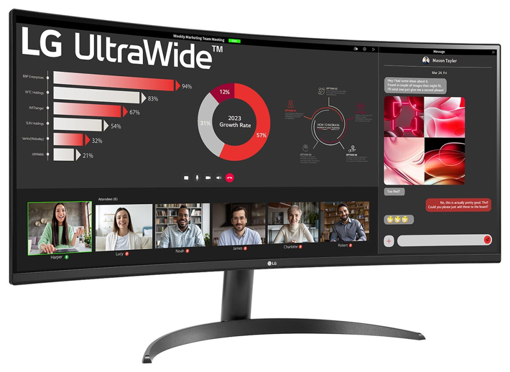 LG 34WR50QK-B pantalla para PC 86,4 cm (34") 3440 x 1440 Pixeles Wide Quad HD Negro