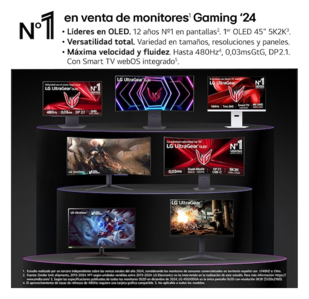 LG 27GX704A-B pantalla para PC 68,6 cm (27") 2560 x 1440 Pixeles Quad HD OLED Negro
