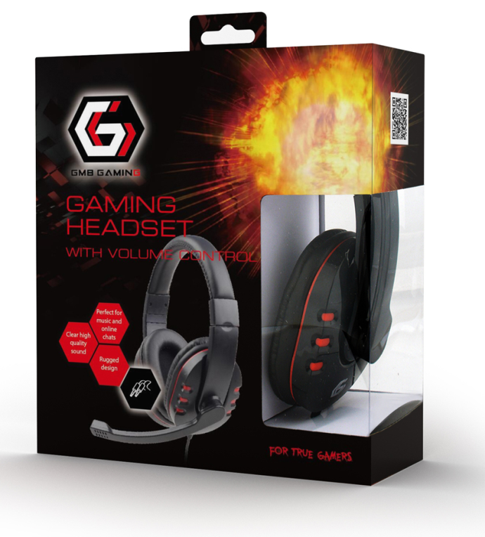 Gembird GHS-402 auricular y casco Auriculares Alámbrico Diadema Juego Negro