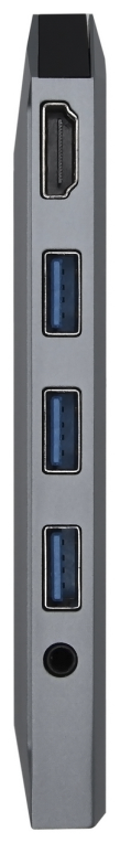 AISENS USB-C Dock 9 en 1, USB-C a 1x HDMI, 1xRJ45, 3x USB, 1x PD, 1x Audio, 1x SD, 1x Micro SD, Gris, 15 cm