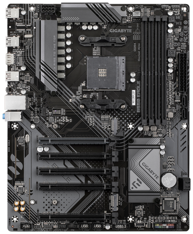 GIGABYTE B550 EAGLE Placa base - Procesadores AMD Ryzen serie 5000 G, VRM de 10+3+1 fases, hasta 3200 MHz DDR4, 1xPCIe 4.0 + 1xPCIe 3.0 M.2, LAN 1GbE, USB 3.2 Gen 2
