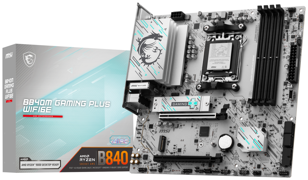 MSI B840M GAMING PLUS WIFI6E placa base AMD B840 Zócalo AM5 micro ATX