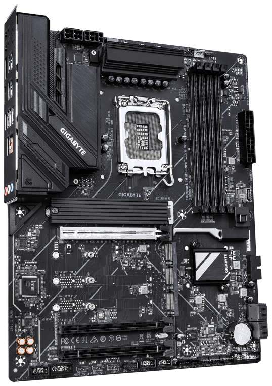 GIGABYTE Z890 D PLUS Placa Base – Compatible con procesadores Intel Core Ultra (Serie 2), VRM de 12+1+2 fases, hasta 9466 MHz DDR5 (OC), 1x PCIe 5.0 M.2 + 3x PCIe 4.0 M.2, LAN 2.5 GbE, USB 3.2 Gen 2