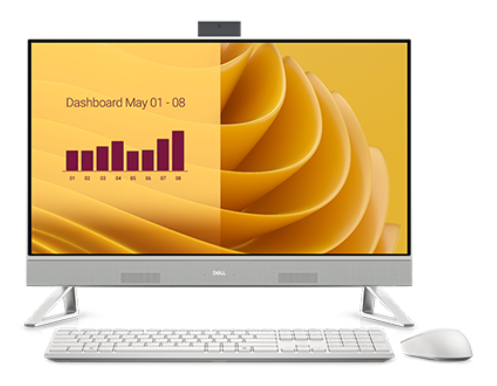 DELL EC27250 Intel Core 5 120U 68,6 cm (27") 1920 x 1080 Pixeles PC todo en uno 16 GB DDR5-SDRAM 512 GB SSD Windows 11 Pro Wi-Fi 6E (802.11ax) Blanco