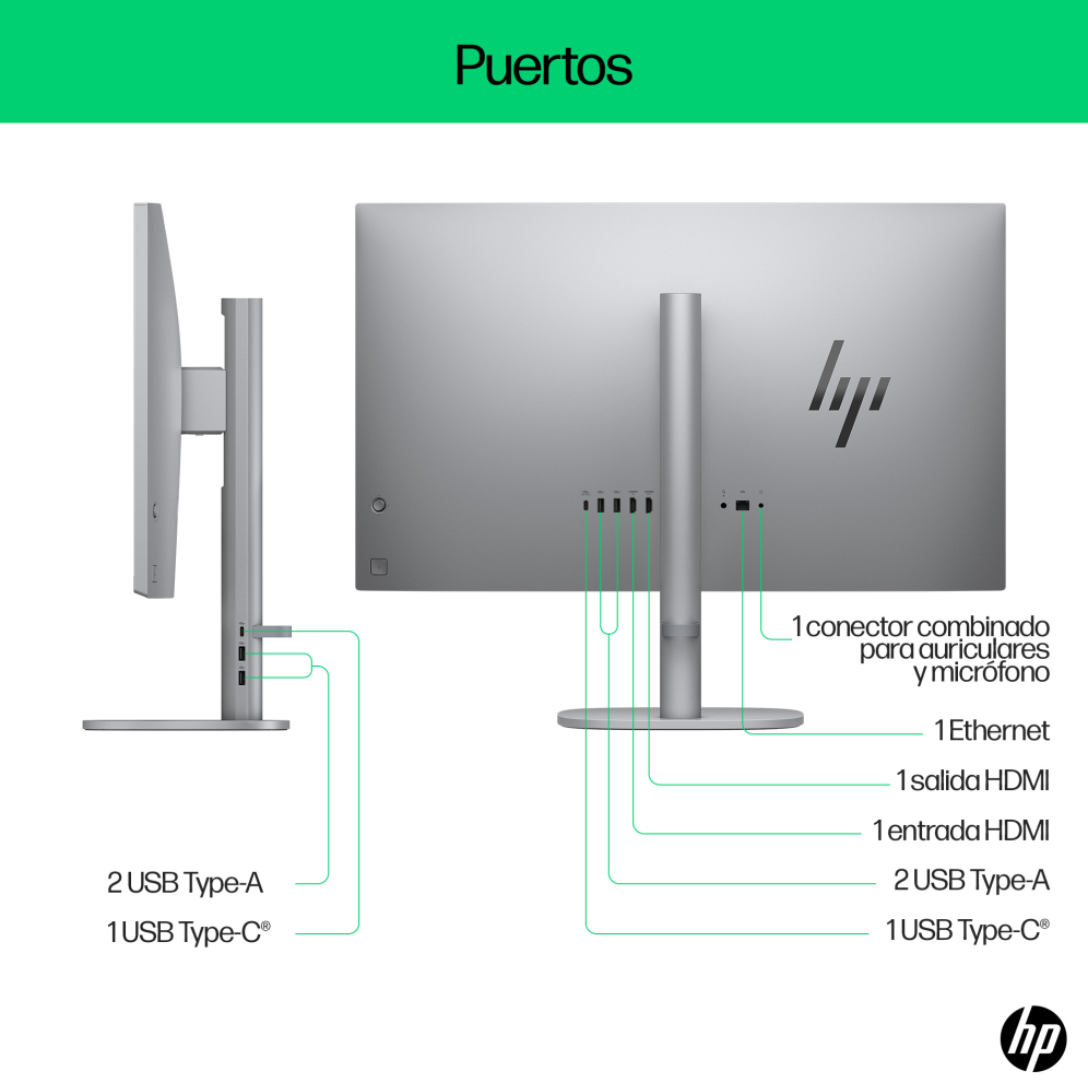 HP OmniStudio X 27-cs0015ns PC Intel Core Ultra 5 125H 68,6 cm (27") 1920 x 1080 Pixeles PC todo en uno 16 GB DDR5-SDRAM 512 GB SSD Windows 11 Home Wi-Fi 7 (802.11be) AI PC Plata