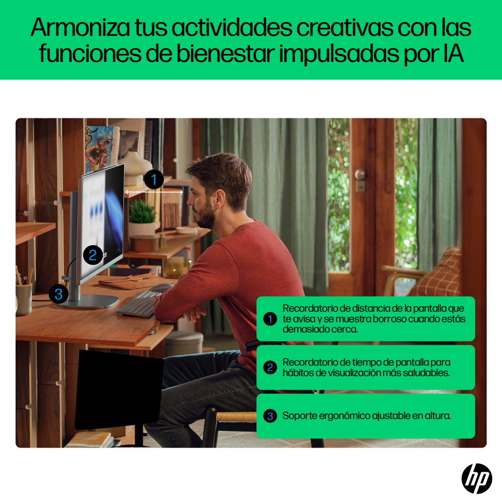 HP OmniStudio X 27-cs0015ns PC Intel Core Ultra 5 125H 68,6 cm (27") 1920 x 1080 Pixeles PC todo en uno 16 GB DDR5-SDRAM 512 GB SSD Windows 11 Home Wi-Fi 7 (802.11be) AI PC Plata