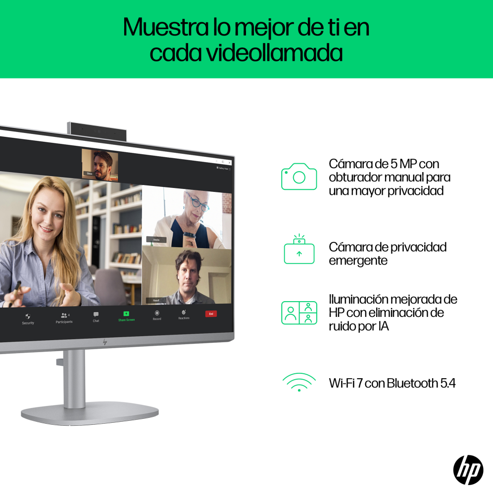 HP OmniStudio X 27-cs0015ns PC Intel Core Ultra 5 125H 68,6 cm (27") 1920 x 1080 Pixeles PC todo en uno 16 GB DDR5-SDRAM 512 GB SSD Windows 11 Home Wi-Fi 7 (802.11be) AI PC Plata