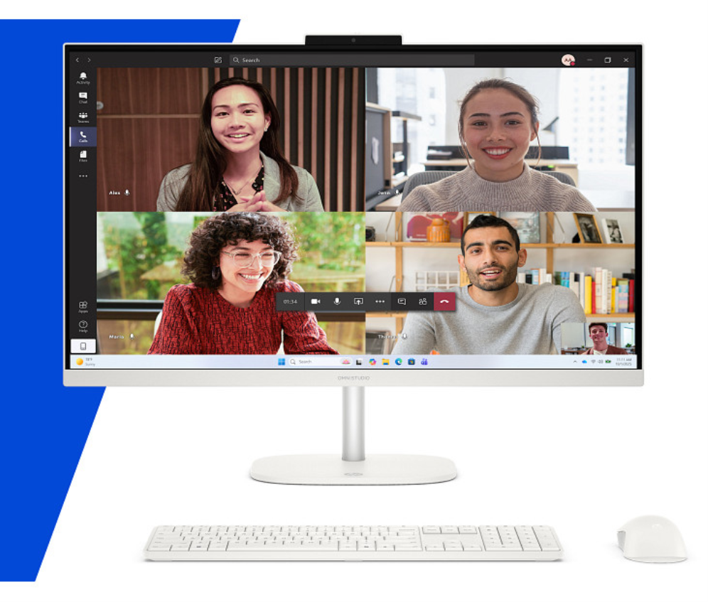 HP OmniStudio All-in-One Desktop 27-cu0033ns PC Intel Core 5 120U 68,6 cm (27") 1920 x 1080 Pixeles 24 GB DDR5-SDRAM 1 TB SSD FreeDOS Wi-Fi 6 (802.11ax) Blanco