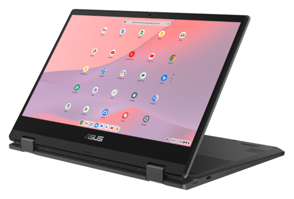ASUS Chromebook CM14 Flip CL1402FM2A-EC0286 - Ordenador Portátil 14" Full HD (MediaTek Kompanio 520, 8GB RAM, 128GB eMMC, ARM Mali-G52 MC2, ChromeOS) Gris Gravidad - Teclado QWERTY español