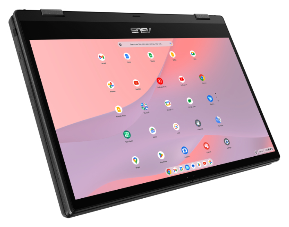 ASUS Chromebook CM14 Flip CL1402FM2A-EC0286 - Ordenador Portátil 14" Full HD (MediaTek Kompanio 520, 8GB RAM, 128GB eMMC, ARM Mali-G52 MC2, ChromeOS) Gris Gravidad - Teclado QWERTY español