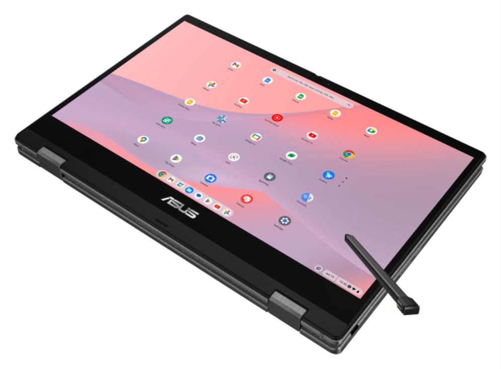 ASUS Chromebook CM14 Flip CL1402FM2A-EC0286 - Ordenador Portátil 14" Full HD (MediaTek Kompanio 520, 8GB RAM, 128GB eMMC, ARM Mali-G52 MC2, ChromeOS) Gris Gravidad - Teclado QWERTY español