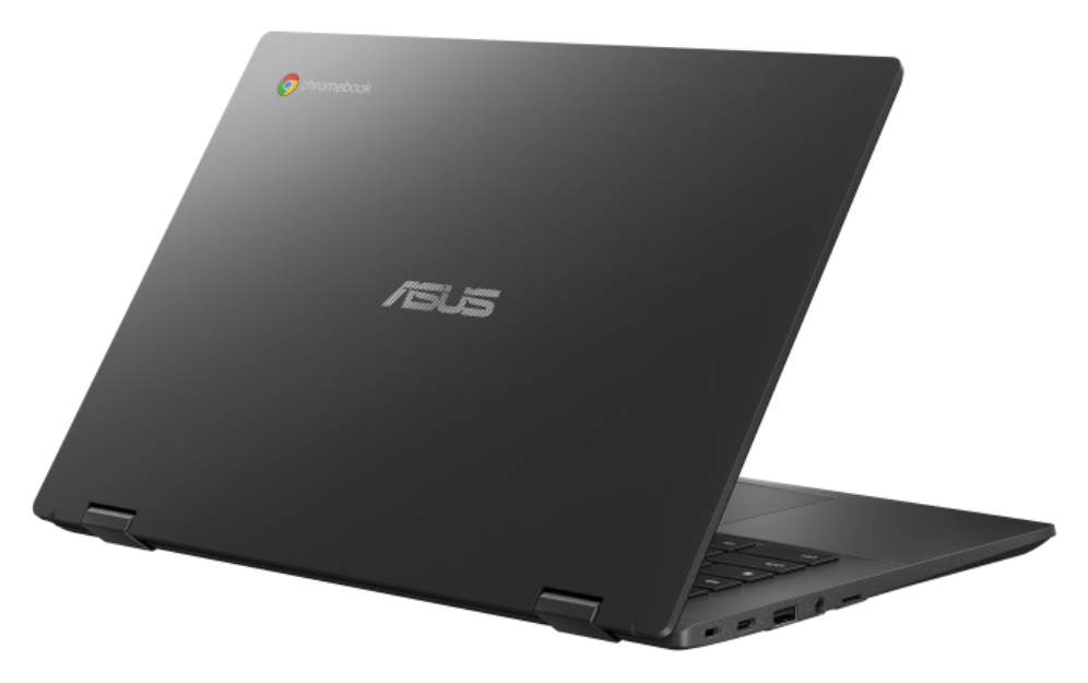 ASUS Chromebook CM14 Flip CL1402FM2A-EC0286 - Ordenador Portátil 14" Full HD (MediaTek Kompanio 520, 8GB RAM, 128GB eMMC, ARM Mali-G52 MC2, ChromeOS) Gris Gravidad - Teclado QWERTY español